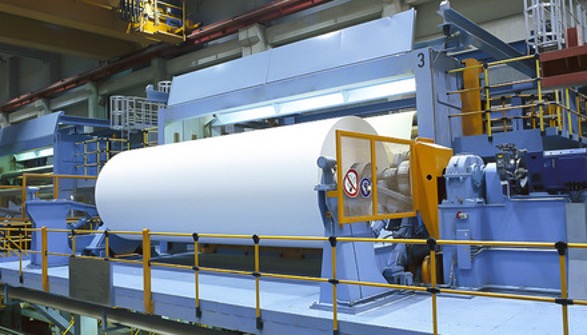 Paper machine winder—roller, bearings, motor, gearbox monitored as one unit.