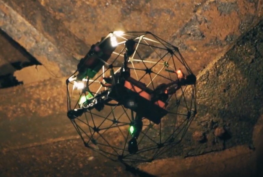 Figure 10: Visual inspection of interior structure by drone. Source: Flyability.