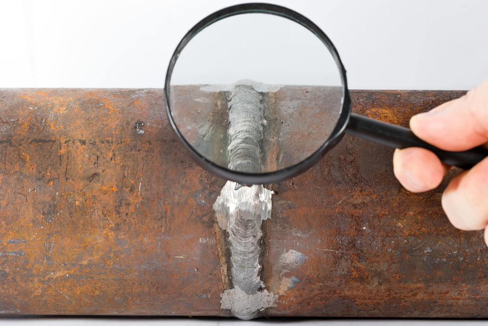 Figure 6: Magnifying glass in inspection of weld seam.