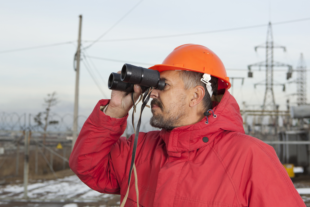 Figure 7: Inspection of power lines using binoculars.