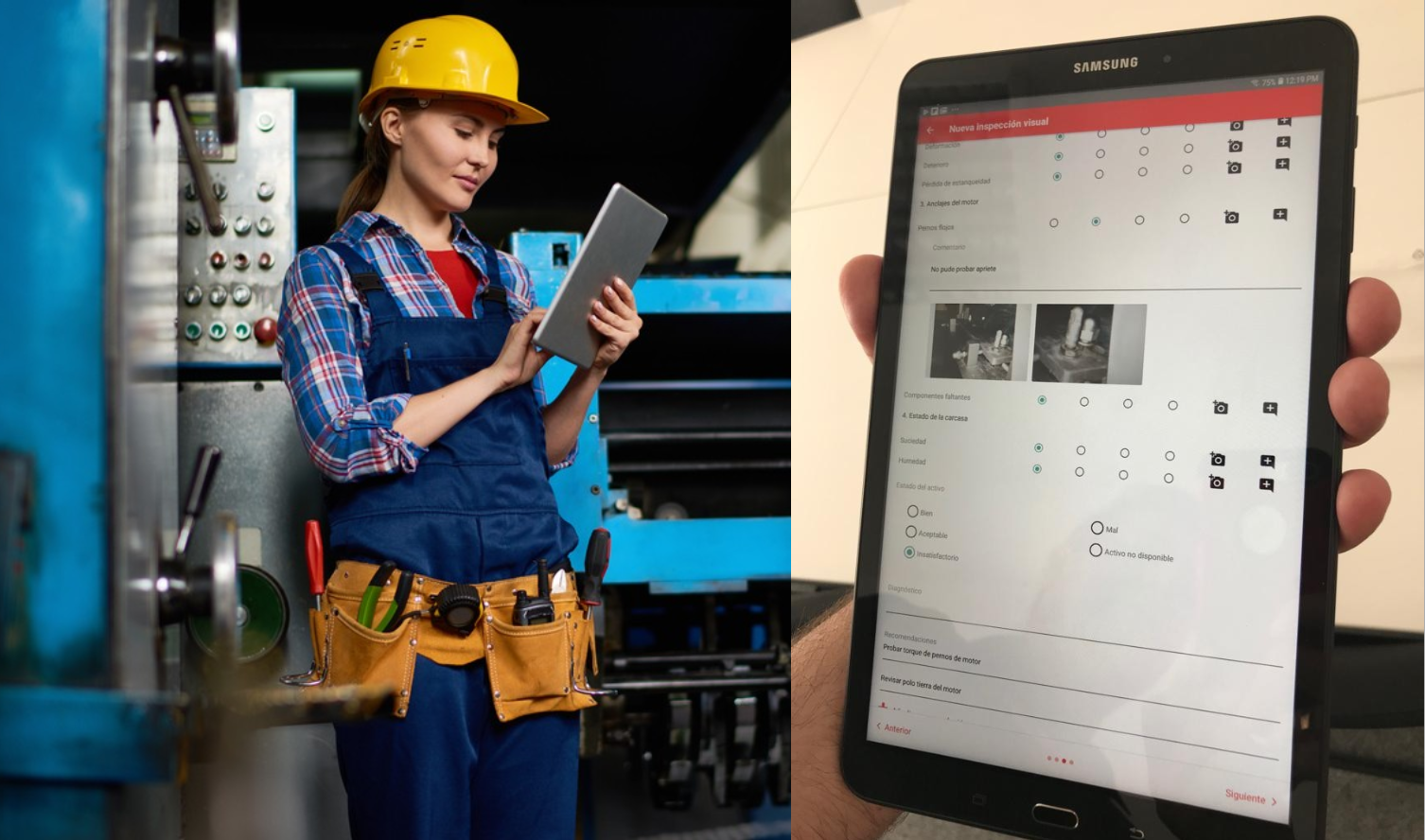 Figure 2: Visual inspection using Power-MI app.