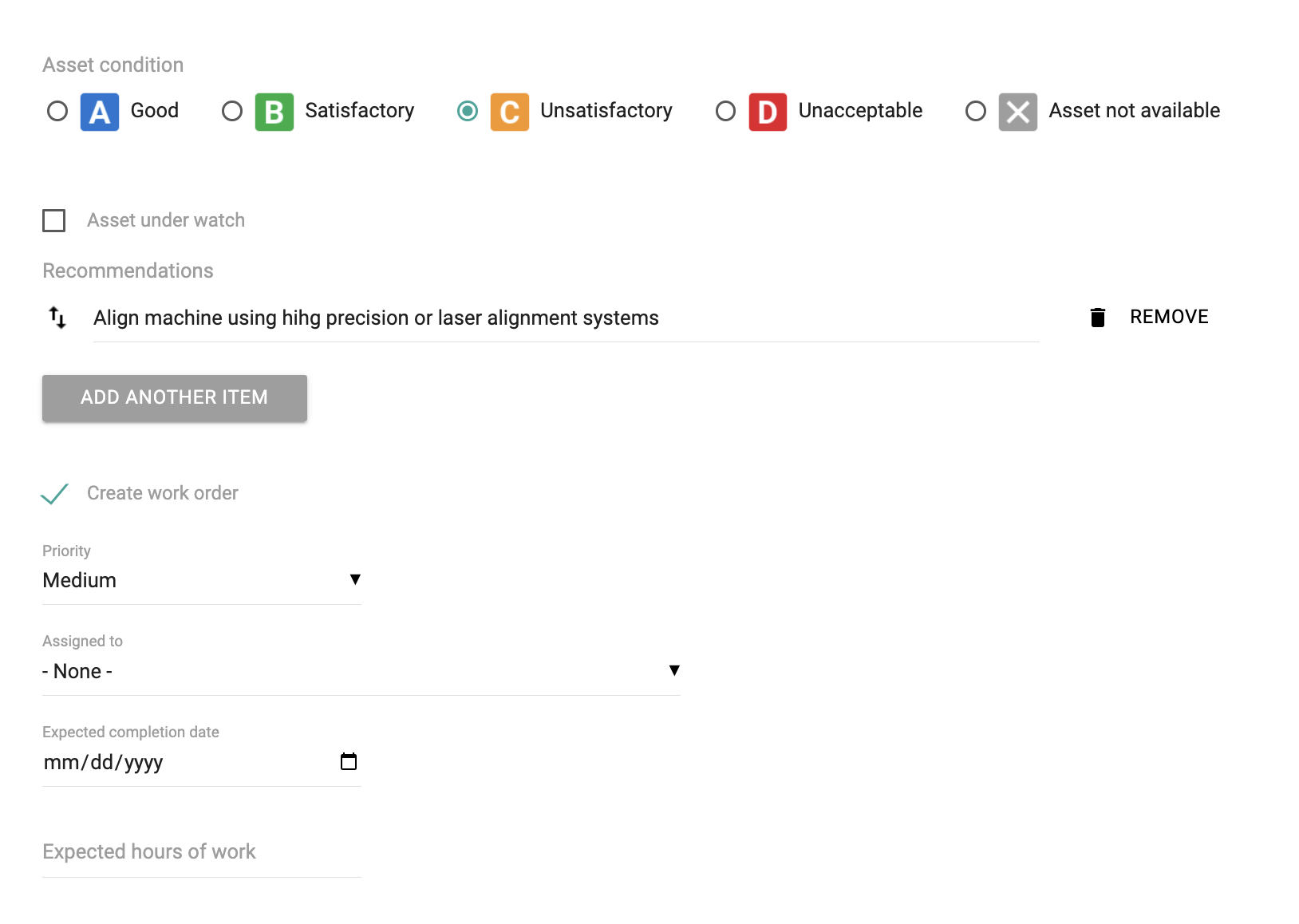 Figure 1: Work order creation while writing reports.