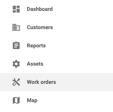 Figure 2: Accessing the work order module in the main menu.