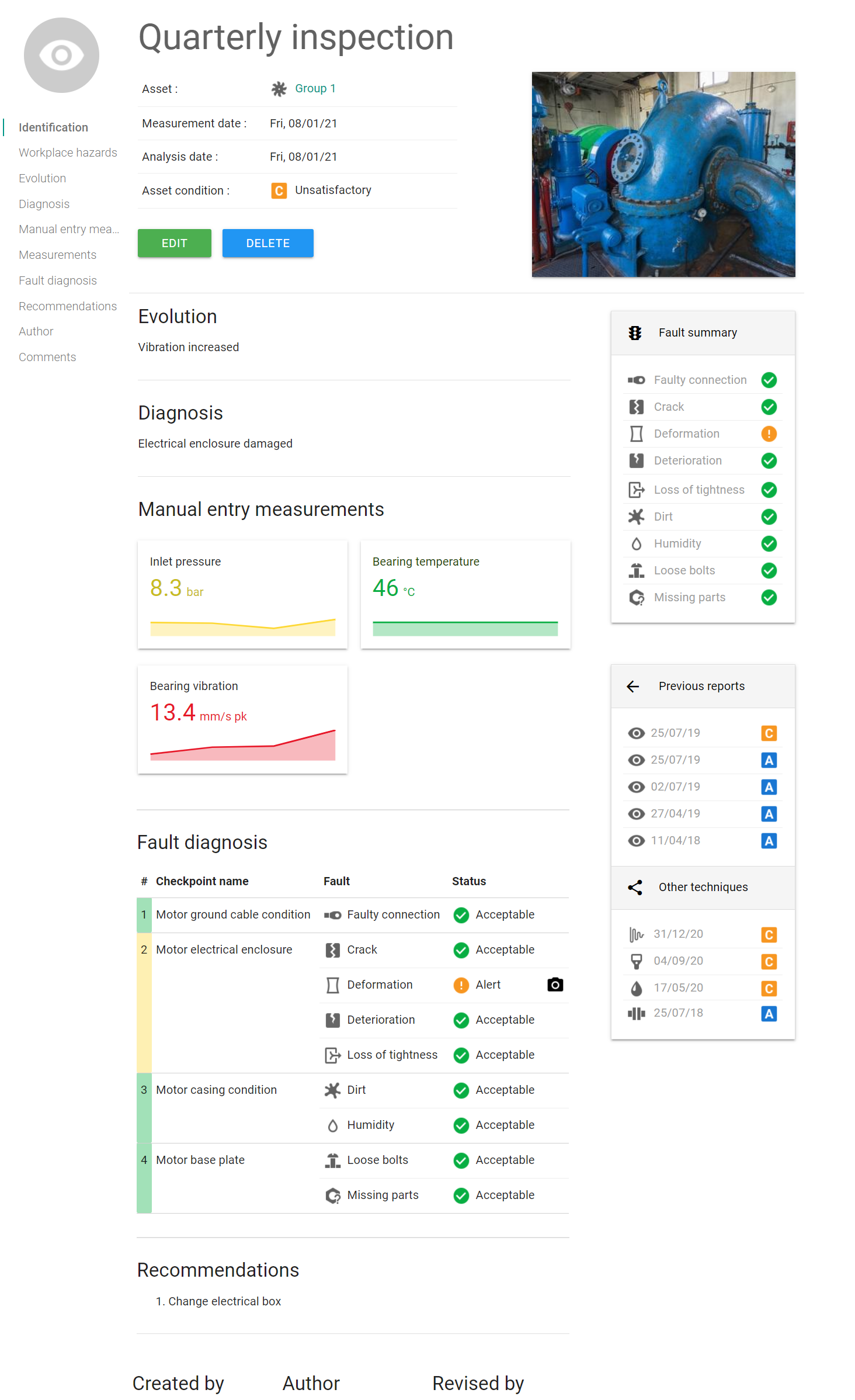 Figure 10: Downloadable visual inspection report in PDF.