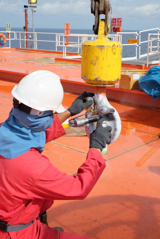 Figure 4: Magnetic particle inspection for check crack on Crane hooks.	