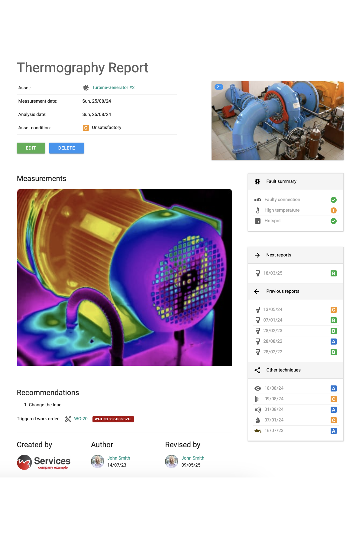 Thermography Report. Source: Software Power-MI.